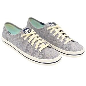 Keds Women's Champion Stripe Canvas Sneakers Grey Lace Up Size 7
